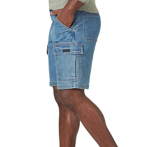 New Arrival OEM Summer Men's Denim Shorts <b>Knee</b> Length Quick Dry Breathable <b>High</b> Quality Made Denim Shorts - Product Image 4