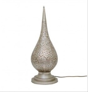 Moroccan Style <b>Brass</b> Filigree Handmade Table Lamp Oriental Silver Floor <b>Lantern</b> Removable Design Diwali Nightstand - Product Image 1