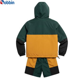 Conjunto de Chándal de Nailon Cómodo con Logotipo Personalizado, Chaqueta Cortavientos y Pantalones Cortos, Conjunto de Dos Piezas con Cremallera Completa, Ligero - Product Image 3