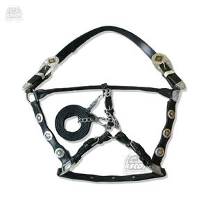 Halter en cuir de qualité supérieure de la meilleure qualité avec rembourrage en raccords ss marron noir pour la vente en gros équestre - Product Image 3