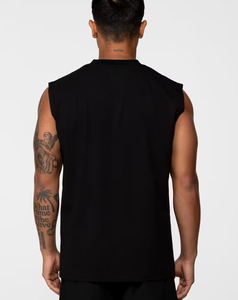 Débardeur Homme Noir Sans Manches Col Rond Qualité Premium 2026 Couleur Unie Tricoté Décontracté Prix Abordable Faible MOQ - Product Image 3