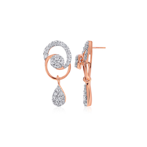 Pendientes de Oro Rosa de 18K con Diamantes Cultivados en Laboratorio, Forma de Pera, Joyería Fina para Mujer, Regalo de Aniversario de Bodas - Product Image 3