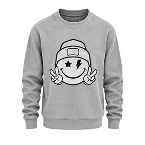 <b>Mens</b> Waffle Knit Sweatshirt Long Sleeve Crewneck Casual <b>Thermal</b> Pullover Embroidered Eco-Friendly Custom OEM Streetwear <b>Top</b> - Product Image 1