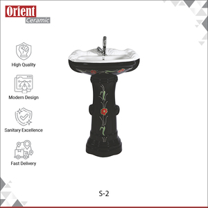 Distribuidor Confiable que Vende Artículos Sanitarios de Diseño de Primera Calidad, Lavabo de Cerámica Blanca con Pedestal a un Precio Accesible - Product Image 2