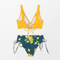 2026 Nieuwste Design Op Maat Gemaakt Logo Voorkant Dames Bikini Set Effen Kleur Ademend Snel Droogende Zwemkleding Voor Online Verkoop