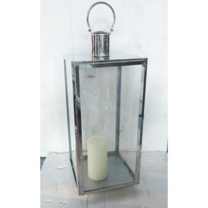 Lanternes à prix abordables, de forme rectangulaire, en métal et verre, de style vintage, pour la décoration. - Product Image 1