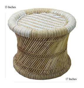 Taburete Mudda blanco Beige hecho a mano, otomanos de etiqueta privada personalizados duraderos para entrada, sala de estar al aire libre, apartamento de supermercado - Product Image 4