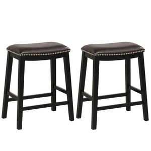 Set di 2 Sgabelli da Bar Moderni Altezza 66 cm con Seduta Imbottita in PU e Struttura in Metallo Cromato per Casa, Bar e Hotel - Product Image 1