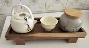 Minimal Style Wooden Serving Tray | Raised Organizer <b>Desk</b> <b>Table</b> Storage - Product Image 4