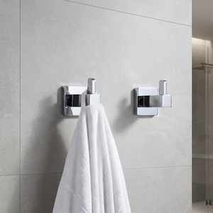 Ensemble d'accessoires de salle de bain, crochet simple, crochets à serviettes, métal chromé, laiton, support mural pour vêtements - Product Image 1