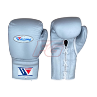 Juego de Guantes de Boxeo Personalizados, de Cuero Vacuno con Cordones, Absorbentes de Humedad, de Secado Rápido, Transpirables, para Entrenamiento y Competencia Profesional