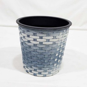 Top Rated Synthetic Wicker Tapered <b>Planter</b> Pot with Denim Blue Ombre Gradient Design - Product Image 6