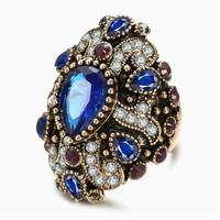 Nouvelle Arrivée Bague Unisexe Style Punk en Alliage Plaqué Argent avec Corail, Marque YOUKEEN, Bijoux Tendance en Gros