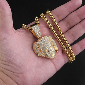 Collier Hip Hop plaqué or 18 carats pour homme et femme, pendentif en forme de rappeur serti de diamants, bijoux fins - Product Image 5