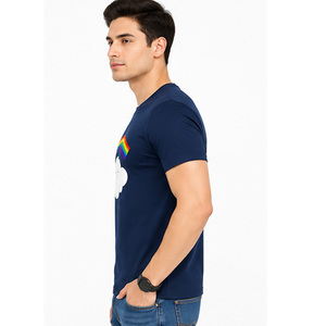 T-shirt en coton personnalisé pour homme, mode décontractée, col rond, haute qualité, fabricant OEM ODM, t-shirt en coton pour homme, confortable et léger - Product Image 3
