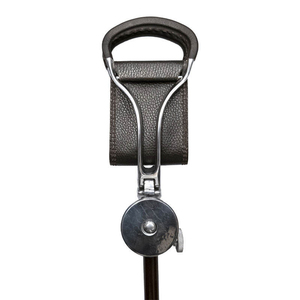 Canne de marche pliante en cuir marron antique avec siège, chaise-canne en alliage, bâton de marche léger antidérapant avec siège - Product Image 3
