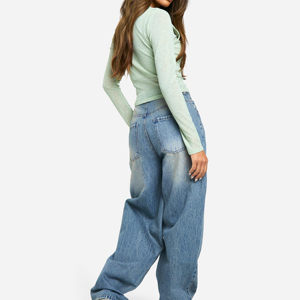 New High Quality Oversized Denim <b>Pants</b> Customize 100% Cotton Baggy <b>Pants</b> 2026 Stylish Embroidery Women's Oversized Jeans <b>Pants</b> - Product Image 3