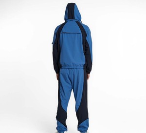 Nylon Panel Work Windbreaker <b>Set</b> With Hoodie Custom Wholesale Factory Supplier USA Casual Fall Streetwear Jacket Pants Outfit - Product Image 1