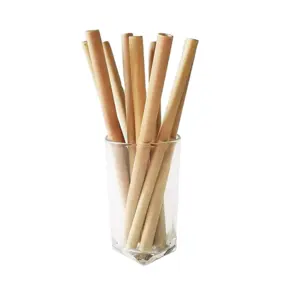 Bamboo straws with straw clean brush pack - Custom logo cotton bags for bamboo straws set with coconut fiber bristle cleaner