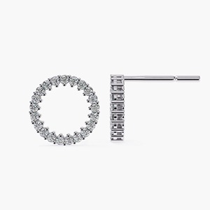 Pendientes de Diamantes Redondos de Oro de 14K de Primera Calidad, con Diamantes Creados en Laboratorio, 0.38CT, Pendientes de Diamantes Clásicos para Mujer - Product Image 6