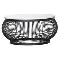 Table basse combinée extensible moderne en métal poli avec plateau en marbre blanc pour salon et décoration intérieure