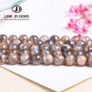 Perles en pierres précieuses naturelles de qualité supérieure, vente en gros, tailles au choix 4, 6, 8, 10 mm, pierres de soleil noires naturelles, pierres de lune, pendentifs en pierres précieuses naturelles - Product Image 2