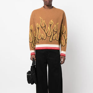 Custom Knit Sweater Men Long Sleeve Jacquard <b>Pullover</b> <b>Jumper</b> Men Knitwear Crew Neck Wool Knitted Sweater Man - Product Image 5