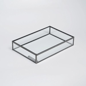 Boîte de rangement pour bijoux en verre transparent finition noire antique, accessoires pour la maison, boîte de rangement en verre, taille personnalisée - Product Image 1
