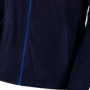 Men's Navy Fleece Jacket Stand Collar Full Zip Windproof Casual Autumn Wear Polyester Material <b>Dot</b>/Heart Pattern - Product Image 3