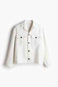 Chemise-veste en coton pour homme, couleur unie, col rabattu, décontractée, coupe classique, fermeture boutonnée, manches longues, style shacket - Product Image 5