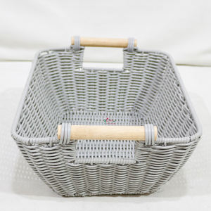 Plateau de panier tissé rectangulaire en jonc de mer naturel écologique pour le pain, les fruits et la décoration intérieure - Product Image 2