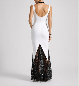 Robe longue en mousseline de soie à col licou sans manches taille haute style club sexy pour femme, fabrication OEM/ODM personnalisée avec étiquette, usine du Vietnam - Product Image 3