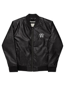 WAKE UP Bomber Leather <b>Jacket</b> - Product Image 4