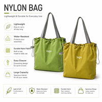 Sac fourre-tout en nylon pour femmes, léger, portable, grande capacité, avec cordon de serrage, sac à bandoulière ouvert, pour voyage, extérieur, shopping, usage quotidien