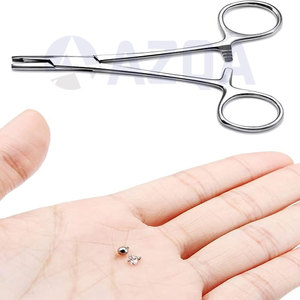 Stainless Steel 5 Inch Dermal Anchor Forceps <b>with</b> 3mm Holding Tip for Professional Jewelry Setting and Body Jewelry Installation - Product Image 4