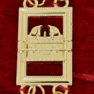 Collar de Cadena Masónica de la Francmasonería, Chapado en Oro sobre Terciopelo, de la Mejor Calidad, para Past Master, Collares de Cadena Masónicos de Metal - Product Image 2