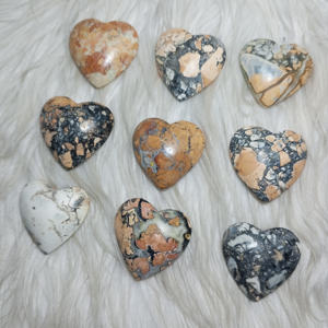 Vente en gros 4X4X2 cm Naturel Indonésie Maligano Jaspe Coeur Pierres Précieuses Haute Qualité Artisanat Guérison Cristal Poli Technique - Product Image 2