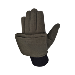 Mitaines chauffe-mains convertibles à rabat en polaire, gants tactiques de chasse avec paume en daim, coupe-vent, pour l'extérieur, vente en gros - Product Image 3
