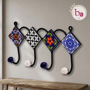 Ba Vintage Metal <b>Wall</b> <b>Hooks</b> 4 <b>Hooks</b> Waterproof Eco-Friendly Self-<b>adhesive</b> for Clothing Storage - Product Image 3