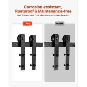 Kit Ferramenta per Porta Scorrevole Stile Barn da 3 Metri, Capacità di Carico 150 kg, Larghezza Massima 150 cm, Sistema di Binari per Porte da 3,5 cm e 4 cm - Product Image 3