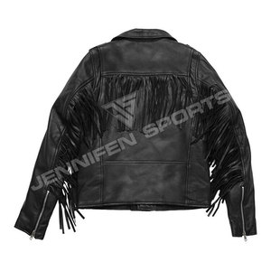Custom Slim Fit Women's Black Motorcycle Foam Motorcycle Leather <b>Jacket</b> With Fringes Women's Leather <b>Biker</b> <b>Jacket</b> - Product Image 3