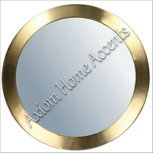 Miroir mural rond moderne avec cadre en métal géométrique, idéal pour la décoration intérieure contemporaine par Axiom Home Accents - Product Image 4
