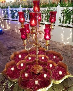 <b>Mirrored</b> Mosaic Candelabra 4-Arm <b>Candle</b> <b>Holder</b> Decorative Home Wedding Decoration Glass Stand - Product Image 5