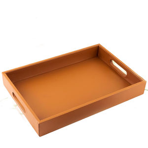 ถาดเสิร์ฟทำมือ MDF ถาดตกแต่งพร้อมด้ามจับตัดสำหรับเสิร์ฟชากาแฟของว่างอเนกประสงค์สำหรับตกแต่งโต๊ะและบ้าน - Product Image 1