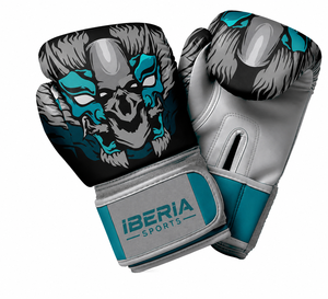 ถุงมือชกมวย IBERIA รุ่นพรีเมียมสีดำ ลายหมาป่า ถุงมือฝึกซ้อม หนัง PU รับทำโลโก้ตามสั่ง ขายส่งอุปกรณ์กีฬา - Product Image 1