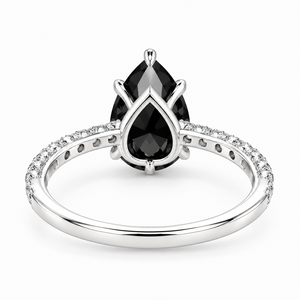 <b>Black</b> Pear Moissanite Engagement <b>Ring</b> 925 Sterling Silver Six Prongs Wedding Proposal <b>Ring</b> - Product Image 3