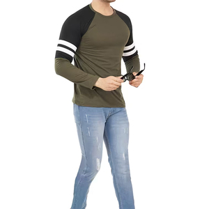 เสื้อยืดผู้ชายผ้าฝ้าย 100% ขายส่ง ดีไซน์ใหม่ แขนยาว แบบเรียบ พร้อมสกรีนโลโก้ตามสั่ง เสื้อผ้าถัก - Product Image 4