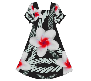 Großhandel Maßgeschneiderte Mumu Muumuu Mumus Kleider mit Kragen und Puffärmeln Übergröße Damen Bedruckte Bodenlange Kleider - Product Image 4