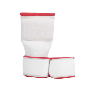 Nuevo Modelo 2026, Vendas de Boxeo de Medio Dedo, Cierre de Velcro de Algodón, Guantes de Entrenamiento de Artes Marciales Unisex, Blanco con Ribete Rojo - Product Image 3