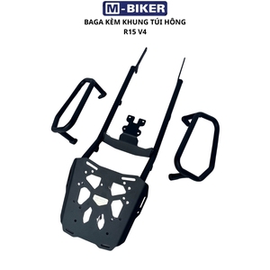 แร็ค M-Biker สำหรับ Yamaha R15 V4 พร้อมกระเป๋าใส่เครื่องมือด้านข้างแบบมีระบบกันสะเทือนด้านหลัง วัสดุหนัง/ไนลอน/โครงอะลูมิเนียม ผลิตด้วยเครื่อง CNC อย่างแม่นยำ - Product Image 1